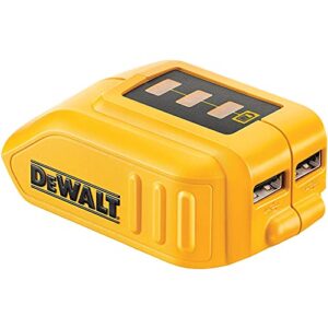 DEWALT 12V/20V MAX USB Charger with 2 Ports and State of Charge Indicator(DCB090)