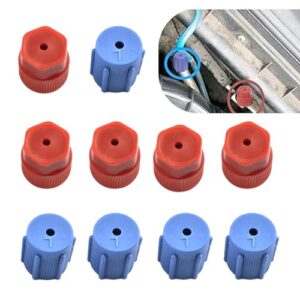 DYEKNEE 10PCS Car A/C Valve Core Caps, Leakproof Air Conditioning System Seal Kit, Vehicle Interior AC System Accessories, Auto Replacement Leakproof Hat