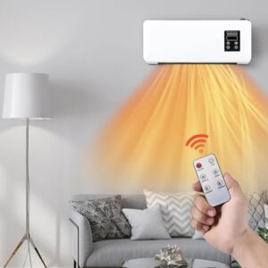 Ductless Air Conditioner & Heater, Wall Mounted Air Conditioner with Remote Control & Timer, Portable Air Conditioners, Indoor AC Unit, Heating Fan for Bedroom Living Room