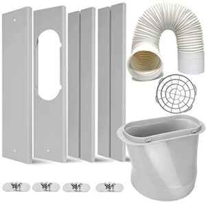 LEZIFU Portable Air Conditioner Window Kit with Hose, Adjustable Window Seal with 5.9 Inch Diameter 59" Length Hose for Vertical/Horizontal Window Kit