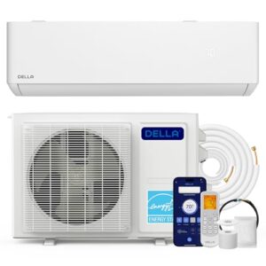 DELLA 24,000 BTU Wifi Mini Split, Work with Alexa, Energy Star 208/230V 20 SEER2 Cools Up to 1500 Sq.Ft Inverter Air Conditioner w/2 Ton Pre-Charged Heat Pump & 16.4ft Installation Kits