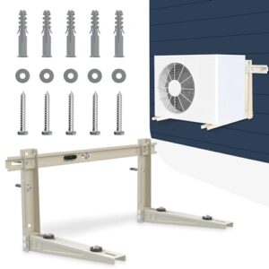 Mini Split Wall Mounting Bracket Outdoor, for 7000-12000 BTU Universal Ductless Air Conditioners, Heat Pumps, Compressors & HVAC Systems, Heavy-Duty Foldable Mini Split Bracket Max 400 Lb Capacity