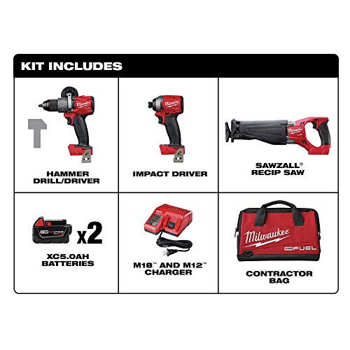 Milwaukee 2997-23 Fuel Combo Kit – Drill, Impact, Sawzall, Power Tools 2 Milwaukee 2997-23 Fuel Combo Kit – Drill, Impact, Sawzall, Power Tools - Image 2