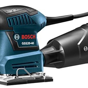 BOSCH GSS20-40 Orbital Finishing Sander 1/4-Sheet, 2 Amp, 12000 OPM with Dust Collector