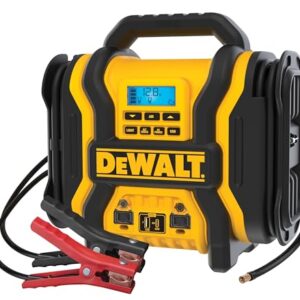 DEWALT DXAEPS14-Type2 2000 Peak Battery Amp 12V Automotive Battery Booster Jump Starter/Power Station with 500 Watt AC Power Inverter, 120 PSI Digital Compressor, and 15W USBa Ports, 25W USBc Port
