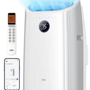 Dreo Portable Air Conditioners, 14,000 BTU Air Conditioner for Bedroom with Drainage-free Cooling, 46dB Quiet, APP/Voice/Remote, 24h Timer with Fan & Dehumidifier, Smart AC Unit for Room Indoors