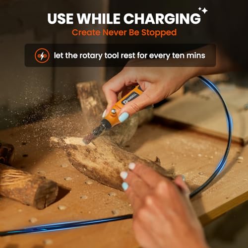 HARDELL Mini Cordless Rotary Tool 3.7V, 5-Speed Kit with 43 Accessories - Image 2