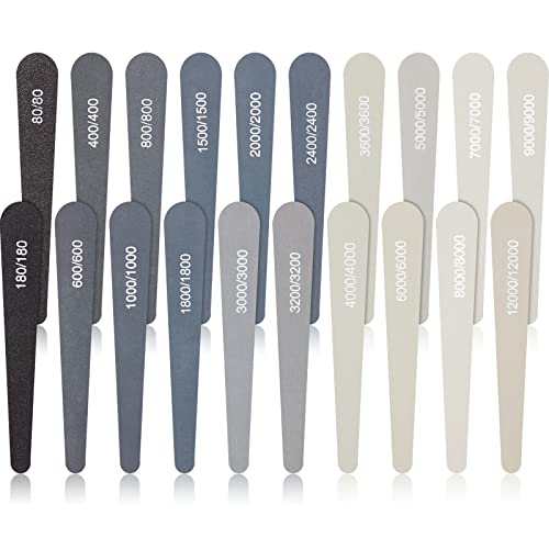 Honoson 20-Pc Sanding Sticks for Models, Wood & Metal - Wet/Dry Grits 1 Honoson 20 Pcs Sanding Sticks for Plastic Models Polishing Sticks Assorted Metal and Wood Sanding Tools Accessory for Model Craft Amateur Beginner (Low Grits and High Grits,Water Drop Style)