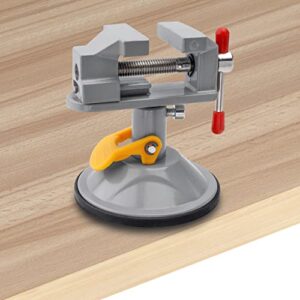 Yakamoz Mini Bench Vise 360 Degree Suction Vise Small Table Vice Clamp Workbench Vise for Jewelry Making DIY Wood Craft Carving Breads Drilling Bed Tool