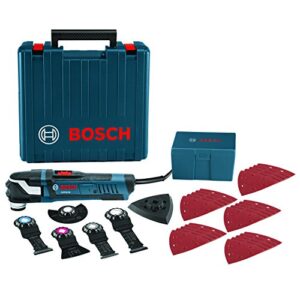BOSCH GOP40-30C StarlockPlus Oscillating Multi-Tool Kit (32 Accessories & Case) - 4.0 Amp Motor, 20,000 Oscillations per Minute, Variable-Speed Dial - For Flush Cuts, Sanding, and Grinding
