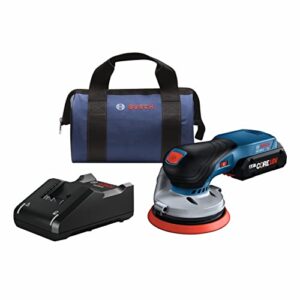 Bosch GEX18V-5B15 18V Brushless 5-Inch Random Orbit Sander Kit with 4.0Ah Battery and Mobile Dust Collection Plus Vacuum Hose Attachment Option (Renewed)