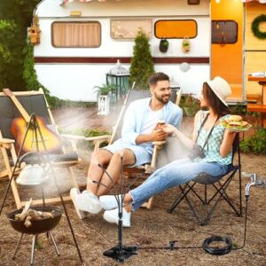 Homasky Standing Misters for Outside Patio, 2.1 FT Portable Stand Misting System for Cooling Outdoor, Upgraded Integrated Water Mister for Mist Playing, Patio Cooling, Backyard, Porch
