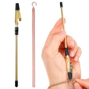 2 Pcs Bracelet Fastener Helper Hook Bracelet Helper Quick Release Jewelry Clasp Helpers Metal Bracelet Assistance Tool for Necklace Watch Zippers Crafts Adjustment Extended