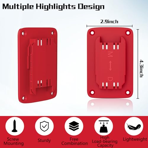 Milwaukee Dewalt Tool Holder Mount 5 Pack for 18V 20V 12V Drills 4 Milwaukee Dewalt Tool Holder Mount 5 Pack for 18V 20V 12V Drills - Image 4