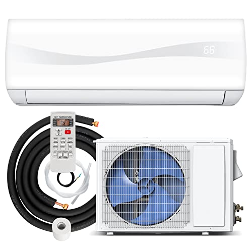 GLACER Ductless Mini Split AC 12000 BTU High Efficiency Cooling System 17 SEER2 1 GLACER 12000BTU Mini AC Split-System, 17 SEER2 Ductless Air Conditioner w/Pre-Charged Condenser, White (12000BTU, 220V, 17 SEER2)