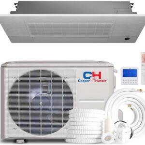 Cooper & Hunter 12,000 BTU One Way Ceiling Cassette Ductless Mini Split AC/Heating System with Smart Wall Thermostat and Installation Kit