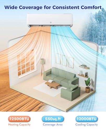 Here's an SEO-friendly, engaging title within 70 characters: Oylus 12000 BTU Mini Split AC Heater - Ductless Energy Efficient System 2 Here's an SEO-friendly, engaging title within 70 characters:
Oylus 12000 BTU Mini Split AC Heater - Ductless Energy Efficient System - Image 2