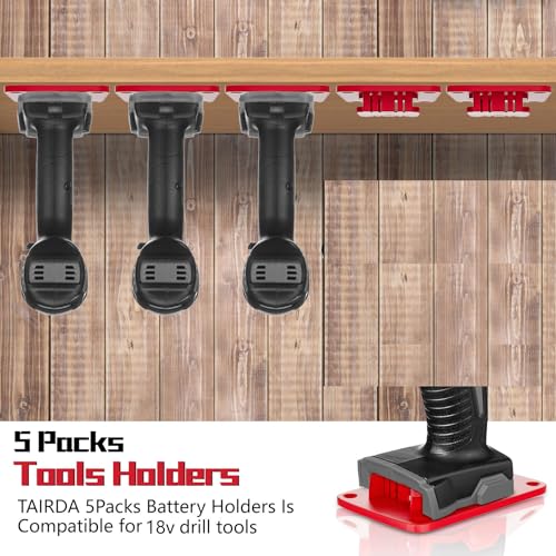 Milwaukee Dewalt Tool Holder Mount 5 Pack for 18V 20V 12V Drills 2 Milwaukee Dewalt Tool Holder Mount 5 Pack for 18V 20V 12V Drills - Image 2