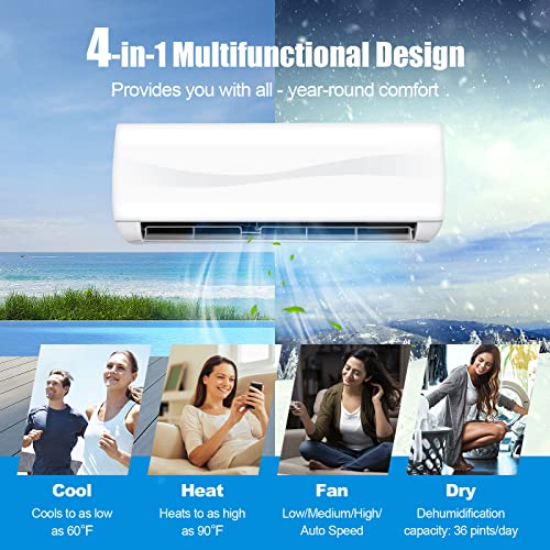 GLACER Ductless Mini Split AC 12000 BTU High Efficiency Cooling System 17 SEER2 2 GLACER Ductless Mini Split AC 12000 BTU High Efficiency Cooling System 17 SEER2 - Image 2