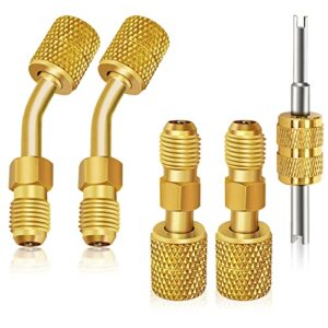 R410A Mini Split Adapter Kit, R410A Adapter kit, R410A Swivel Adapters, R410A Vacuum Pump Adapters with 5/16'' Female to 1/4''SAE Male, for Mini Split System Air Conditioner HVAC Refrigeration Service