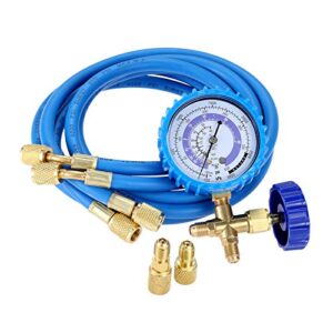 SURIEEN R410A Recharge Kit AC Charging Hose, R410A R134A R22 Manifold Gauge Hose Kit for Air Condition Refrigeration Charging, with R410A Straight Swivel Adapter,1/4" SAE to 1/2" & 5/16'' Adapter