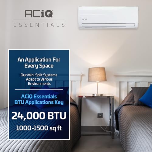ACiQ Essentials 24000 BTU Mini Split AC/Heat Pump | WiFi Smart Control, Ductless 2-Ton System 2 ACiQ Essentials 24000 BTU Mini Split AC/Heat Pump | WiFi Smart Control, Ductless 2-Ton System - Image 2
