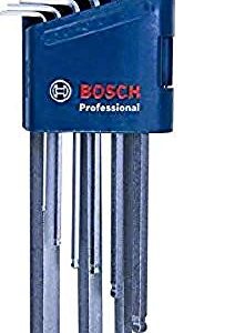 Bosch Professional 1600A01TH5 Allen Key Set HEX 9-Piece Angled Wrench 1.5-10.0mm Blue