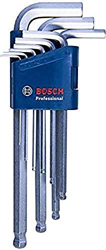 Bosch Pro Hex Allen Key Set 9pc 1.5-10mm Angled Metric Wrench Tool Kit 1 Bosch Professional 1600A01TH5 Allen Key Set HEX 9-Piece Angled Wrench 1.5-10.0mm Blue