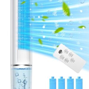 COOLECH 42 INCH Evaporative Air Cooler w/Remote &LED Touch Screen, 4 Mode &3 Speed, 1-Gal Tank for 15H Cooling, 12H Timer for Auto Off, 70°Oscillation Portable Swamp Cooler, Air Cooler for Room Patio