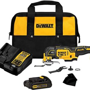 DEWALT 20V MAX XR Cordless Multi Tool, Brushless Motor, 3-Speeds, Oscillating, 6 Piece, Wood Cutting Blade, Wood/Metal Blade, Universal Accessory Adaptor, (DCS356C1 +) with Kwalicable Cleaning Cloth