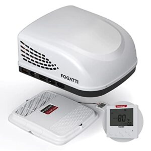 FOGATTI RV AC Unit 15000 BTU All-in-One Rooftop Non-Ducted Air Conditioner - 115V(AC) including Air Distribution Box and InstaCool Series White For Camper, Fifth Wheel, Food Trucks