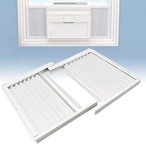 Flamorrow Window Air Conditioner Side Panels with Frame, Fits 8,000 BTU Window Air Conditioners, AC Accordion Filler Kit and Air Conditioner Curtain Replacement for Window AC Units