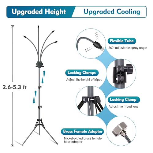 Outdoor Patio Misting System 5.3 FT Adjustable Cooling Stand 2 Outdoor Patio Misting System 5.3 FT Adjustable Cooling Stand - Image 2