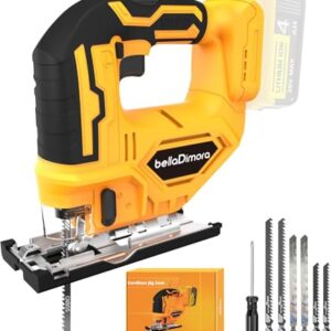 Jig saw compatible with Dewalt 20V Battery (Battery not Included) Cordless Jigsaw with LED Work Light, 0°- 45° Bevel Cuts, 3 Orbital Settings for Straight/Curve/Bevel/Circle Cutting