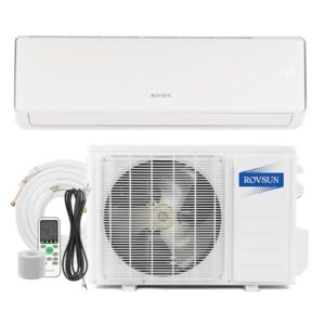 ROVSUN 11000 BTU Mini Split Air Conditioner & Heater, 17 SEER2 115V Energy Saving Inverter Ductless Wall AC Unit for Rooms up to 700 Sq. Ft with Pre-Charged Condenser, Heat Pump & Installation Kit