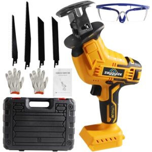 Reciprocating Saw Compatible with DeWalt 20V Battery, Brushless Power Cordless Recipro Saw, 0-3500SPM Variable Speed, Tool-free Blade Change, 4 Saw Blades Kit for Wood/Metal/PVC Cutting, Tool Only
