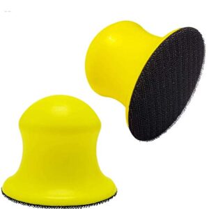 Tockrop 2 Pack 3" Round Hand Sanding Blocks for 3 Inch Hook and Loop discs Ideal For Wood Furniture Restoration Home Arts and Crafts