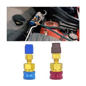 zipelo R1234YF Quick Couplers Kit, R1234YF to R134A Conversion Kit, High Low Side Adapters Hose Fitting Connector for R1234YF Refrigerant Car Air Conditioning System AC Charging, Car Accessories