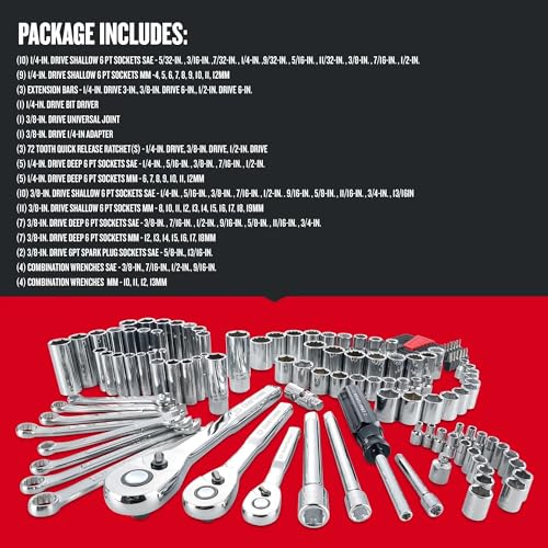 Premium CRAFTSMAN 135-Pc Mechanics Tool Set, SAE/Metric, Professional Grade 2 Premium CRAFTSMAN 135-Pc Mechanics Tool Set, SAE/Metric, Professional Grade - Image 2