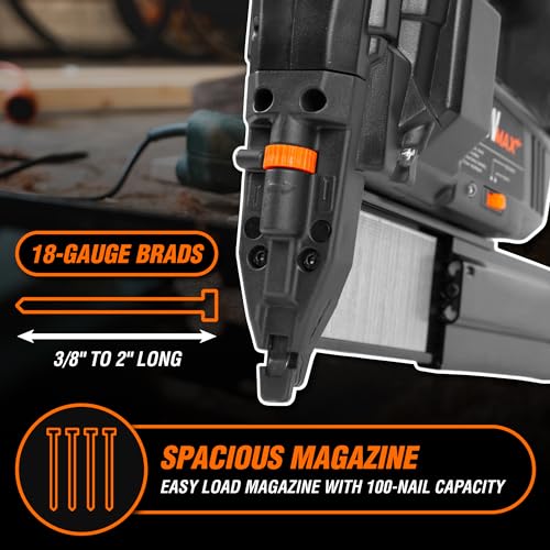WEN 18-Gauge Cordless Brad Nailer Kit | 20V Max Battery Powered Nail Gun 4 WEN 18-Gauge Cordless Brad Nailer Kit | 20V Max Battery Powered Nail Gun - Image 5