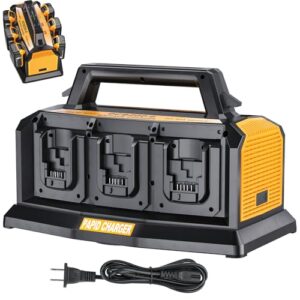20V Max Battery Rapid Meanwhile Fast Charger 6-Ports,Charger Station for Dewalt 20V/60v Max Battery,Simultaneous Charging of 6 Port Each 3A,Compatible with Dewalt 12V/20V 60V Multi Battery Tools