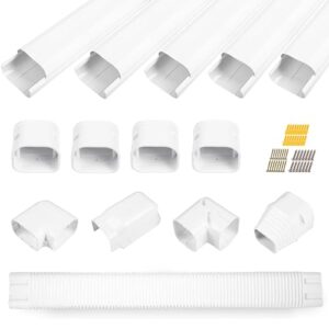 LyPrem 10Ft Mini Split Line Set Cover 3" PVC Line Cover Kit for Mini Split and Central Air Conditioner & Heat Pump