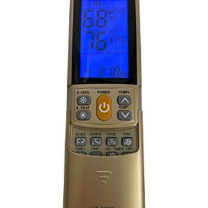 GOLD COLOR AC Remote Control For Carrier, Trane, Toshiba, Sanyo, Mitsubishi, Fujitsu, Hitachi, Haier, LG, York, Midea, Panasonic, Sharp, Samsung, Kelon, Hyundai, Gree, Funai, Daikin, Rowa, Goldstar,