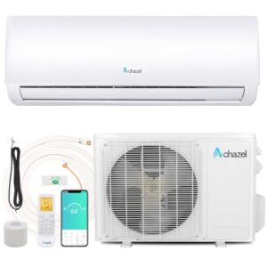 ACHAZEL 9,000 BTU 19 SEER2 Wifi Enabled Mini Split Air Conditioner & Heater, 115V Energy Saving Wall Mounted Inverter Ductless AC Unit Cools up to 450 Sq. Ft, Heat Pump & Installation Kit