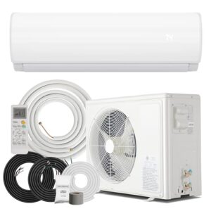 Manastin 12000BTU Mini Split Air Conditioner & Heater with Inverter, 19 SEER2 𝟐𝟑𝟎𝐕 AC Unit Cools Rooms up to 750 Sq. Ft, Energy Efficient Inverter AC with Heat Pump, Complete Installation Kit