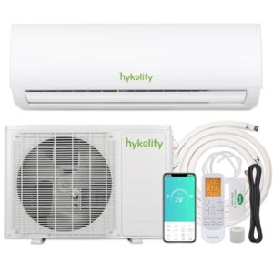 Hykolity Wifi Enabled 18,000 BTU Mini Split Air Conditioner & Heater, 19 SEER2 230V Split AC Unit Ductless Inverter System with Heat Pump, Installation Kits - Cools Rooms up to 1250 Sq.Ft