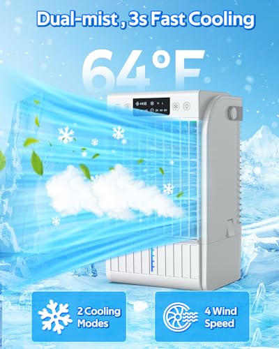 Portable AC Cooler: 4-in-1 Mini Air Conditioner, Humidifier & Fan for Home/Office 2 Portable AC Cooler: 4-in-1 Mini Air Conditioner, Humidifier & Fan for Home/Office - Image 2