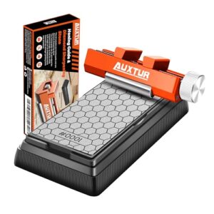AUXTUR Sharpening Stone with Honing Guide Tool Set for Woodworking,Flattening Stone,Complete Sharpening System Woodworking Tools for Chisel Sharpening and Plane Restoration(guide+stone)