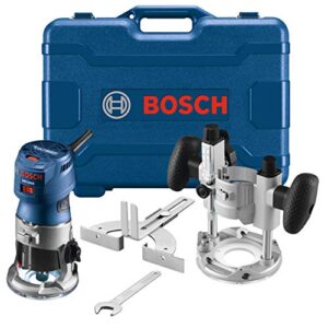Bosch GKF125CEPK 1.25 HP (Max) Variable-Speed Palm Router Combination Kit, Blue