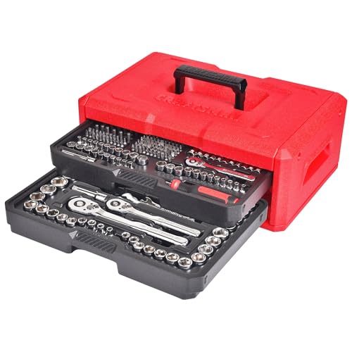CRAFTSMAN 256-Piece Mechanics Tool Set with Storage Box - Complete Home Repair Kit 1 CRAFTSMAN Mechanics Tool Set, 256-Piece Hand Tool and Socket Set with 2-Drawer Tool Box (CMMT45256)